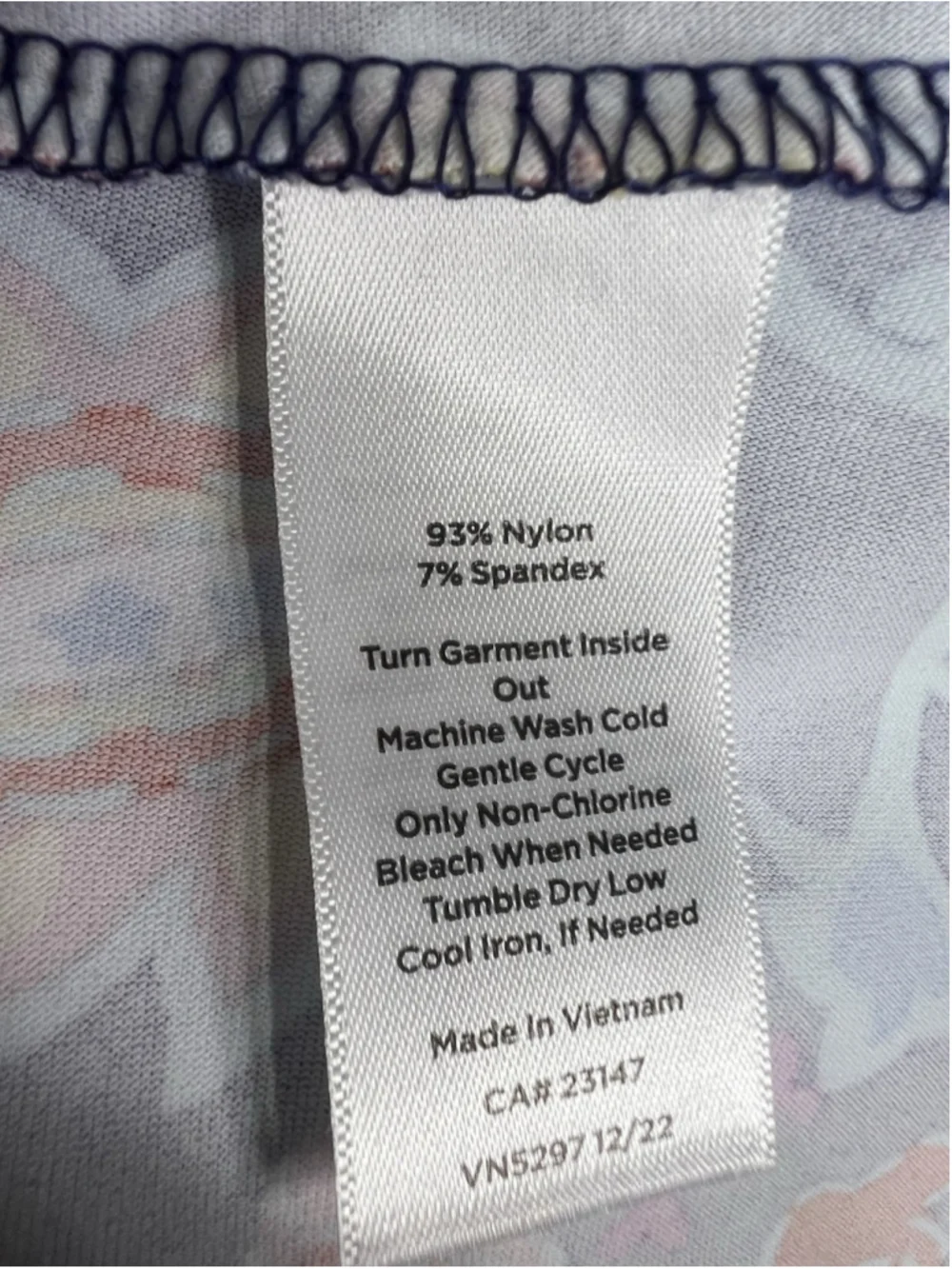 Talbots Navy Multicolor Boho Floral Knit Dress Sleeveless Scoop Neck PM Office - Picture 9 of 9